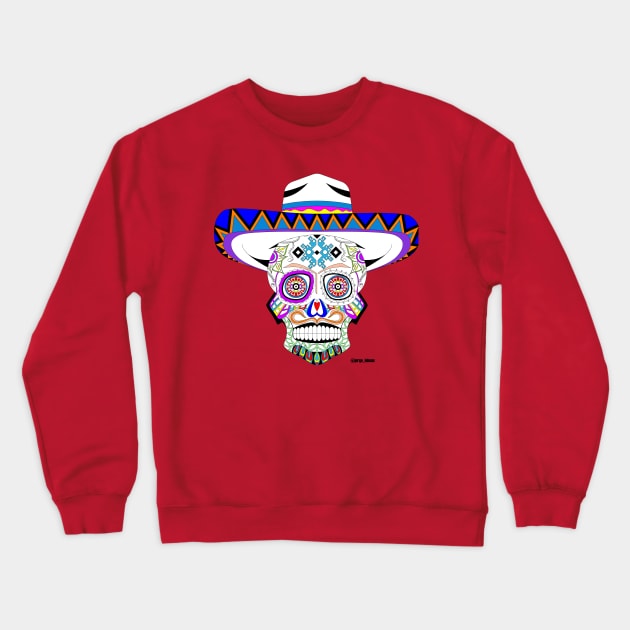 calavera cowboy, mariachi ecopop Crewneck Sweatshirt by jorge_lebeau